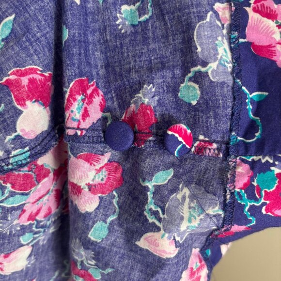 Vintage purple floral Laura Ashley ss dress, US 10 - Picture 7 of 7